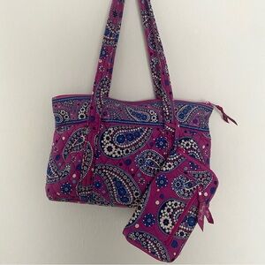 Vera Bradley Spring Pattern Quilted Bag and Wallet